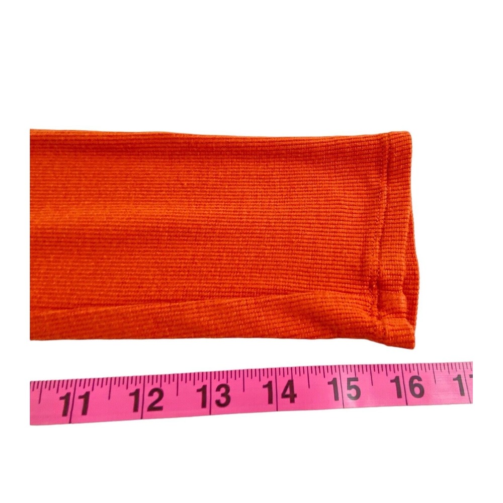 VENUS Women Cut Out Open Front Mock Neck Long Sleeve Top Sz L Orange 1-20 - Picture 7 of 12